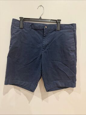 Michael Kors Navy Flat-Front Cotton Shorts